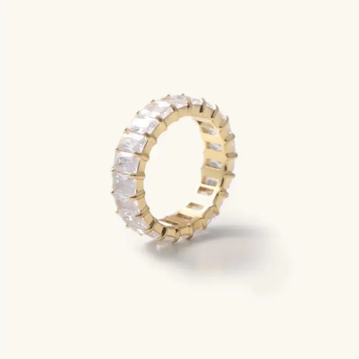 Waterproof Gold Crystal Ring