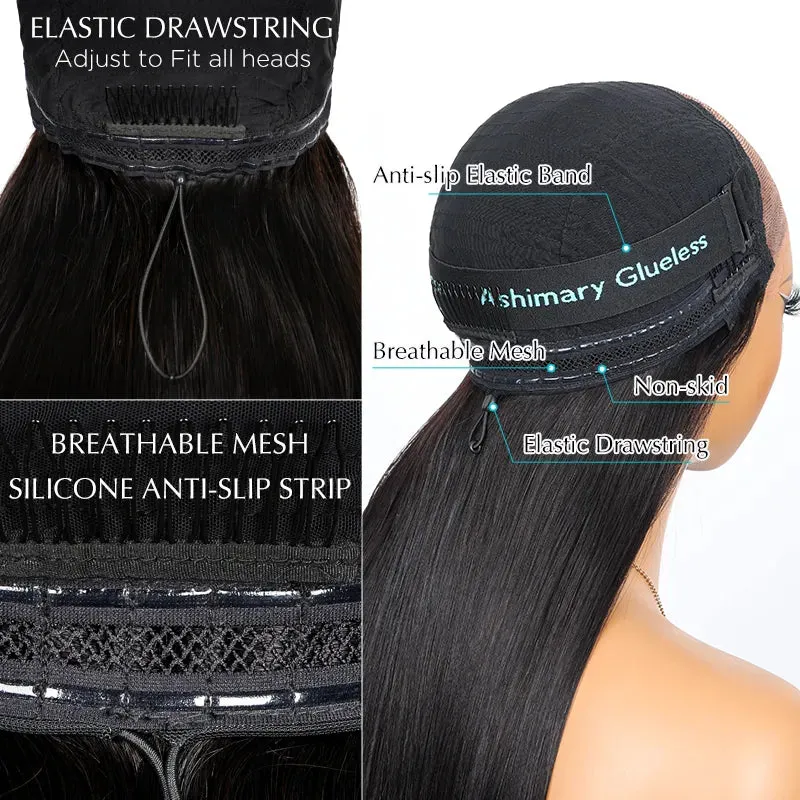 Wear & Go Pre Cut Lace HD Transparent Glueless Straight 4x4 5x5 6X4.5 Lace Closure Wig