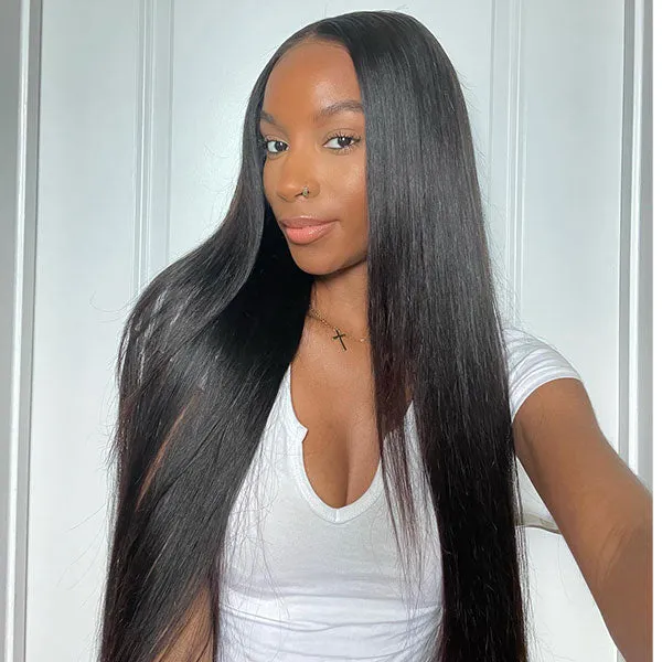Wear & Go Pre Cut Lace HD Transparent Glueless Straight 4x4 5x5 6X4.5 Lace Closure Wig