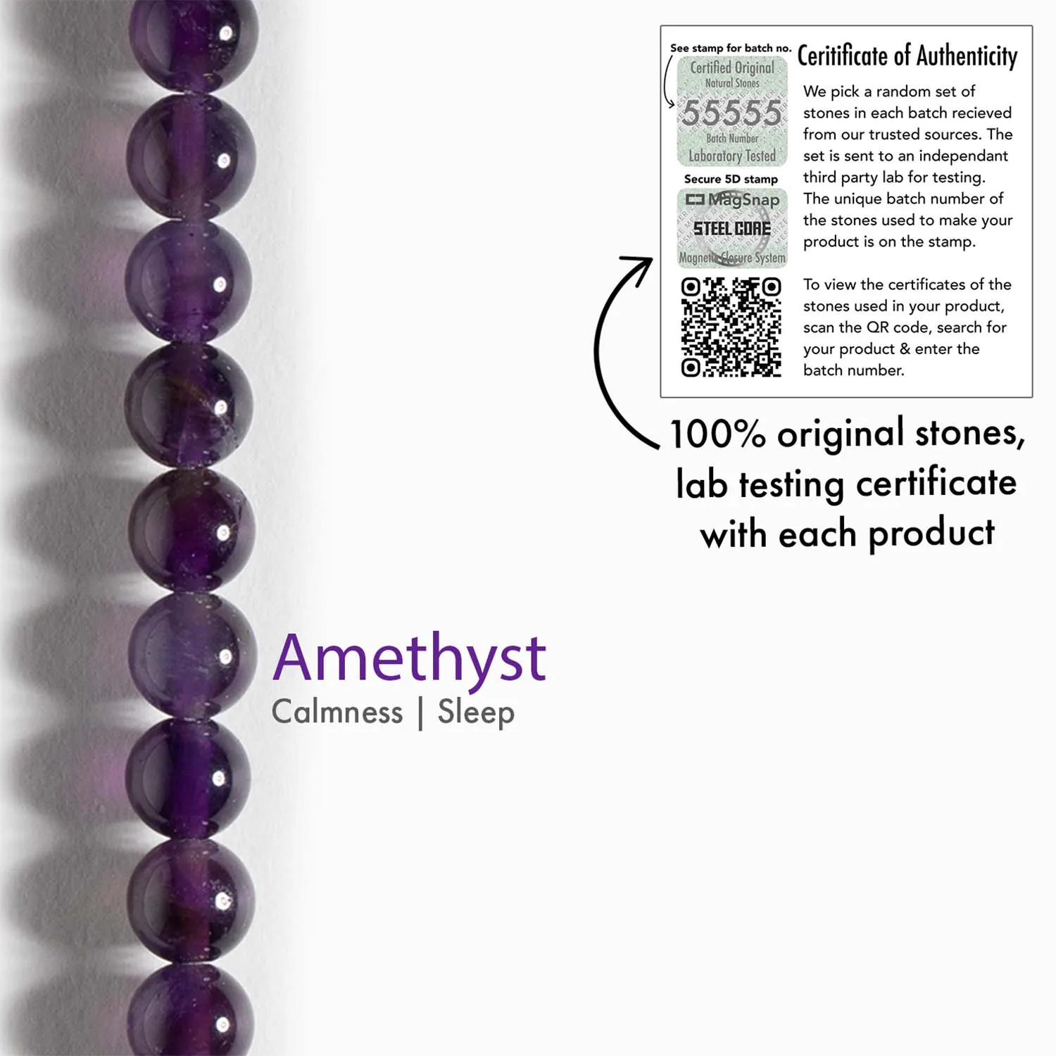 Wellness Amethyst Natural Stone Bracelet