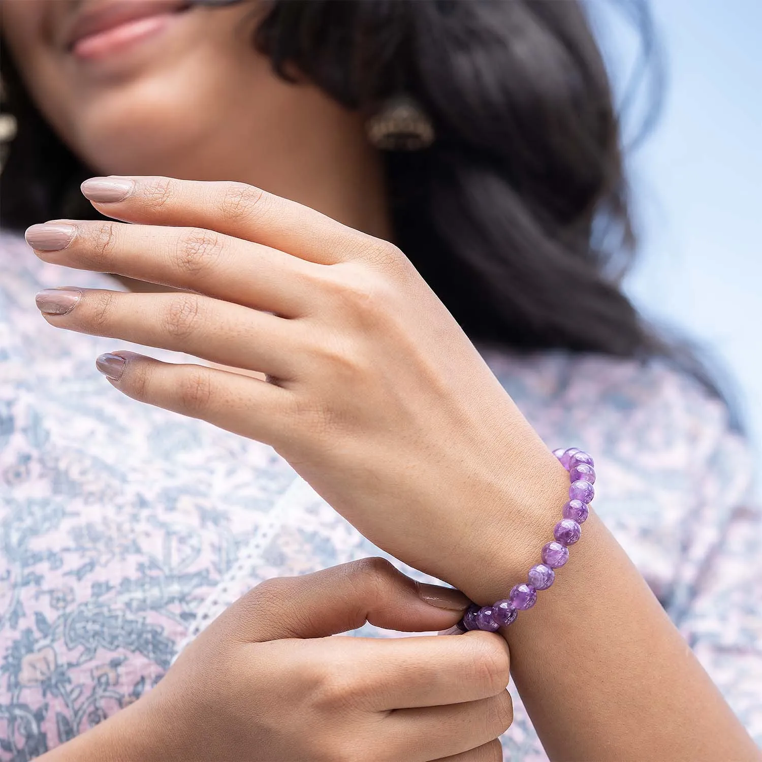 Wellness Amethyst Natural Stone Bracelet