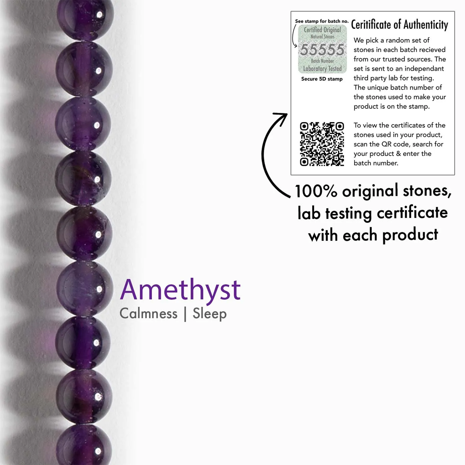 Wellness Amethyst Natural Stone Bracelet