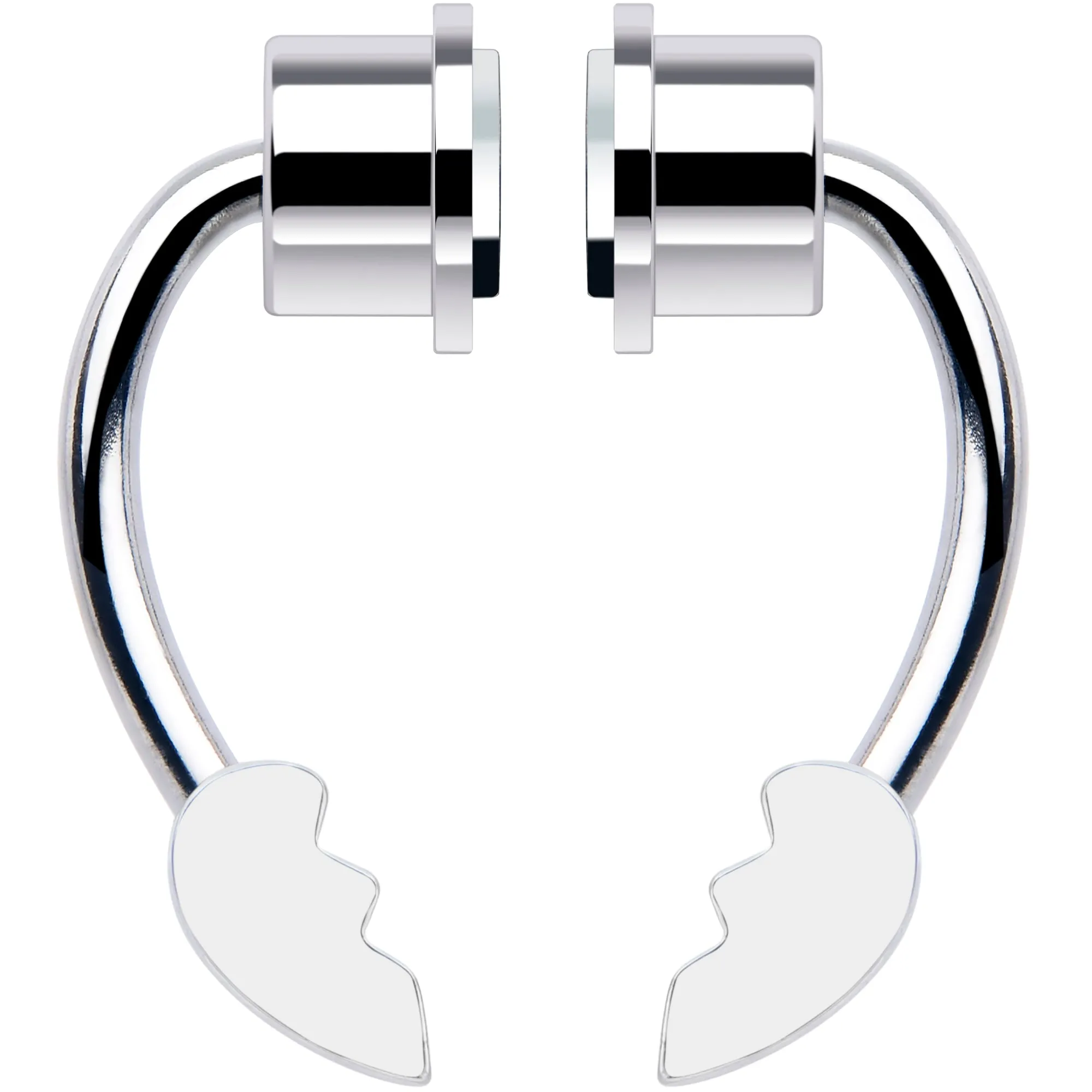 White Broken Heart Magnetic Septum Ring Horseshoe Non-Pierced Fake Nose Ring