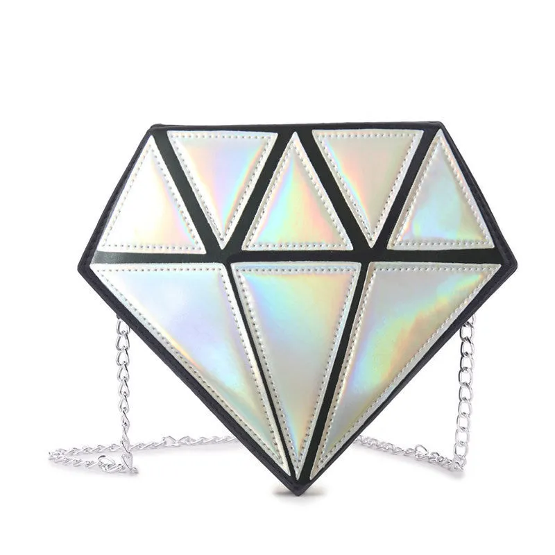 womem ice cream Bag cake bag PU leather cute Messenger Bags Candy colours Small Size Female chain handbags 3D laser diamond bag