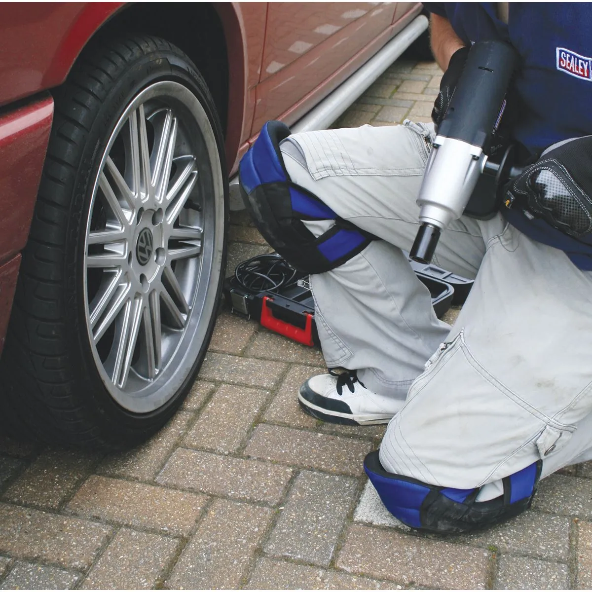 Worksafe by Sealey Heavy-Duty Double Gel Knee Pads - Pair