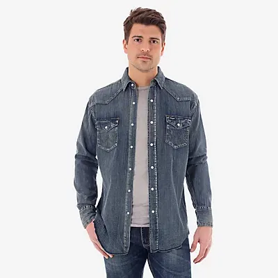 Wrangler® Men's Denim Western Shirt - #MS1039W
