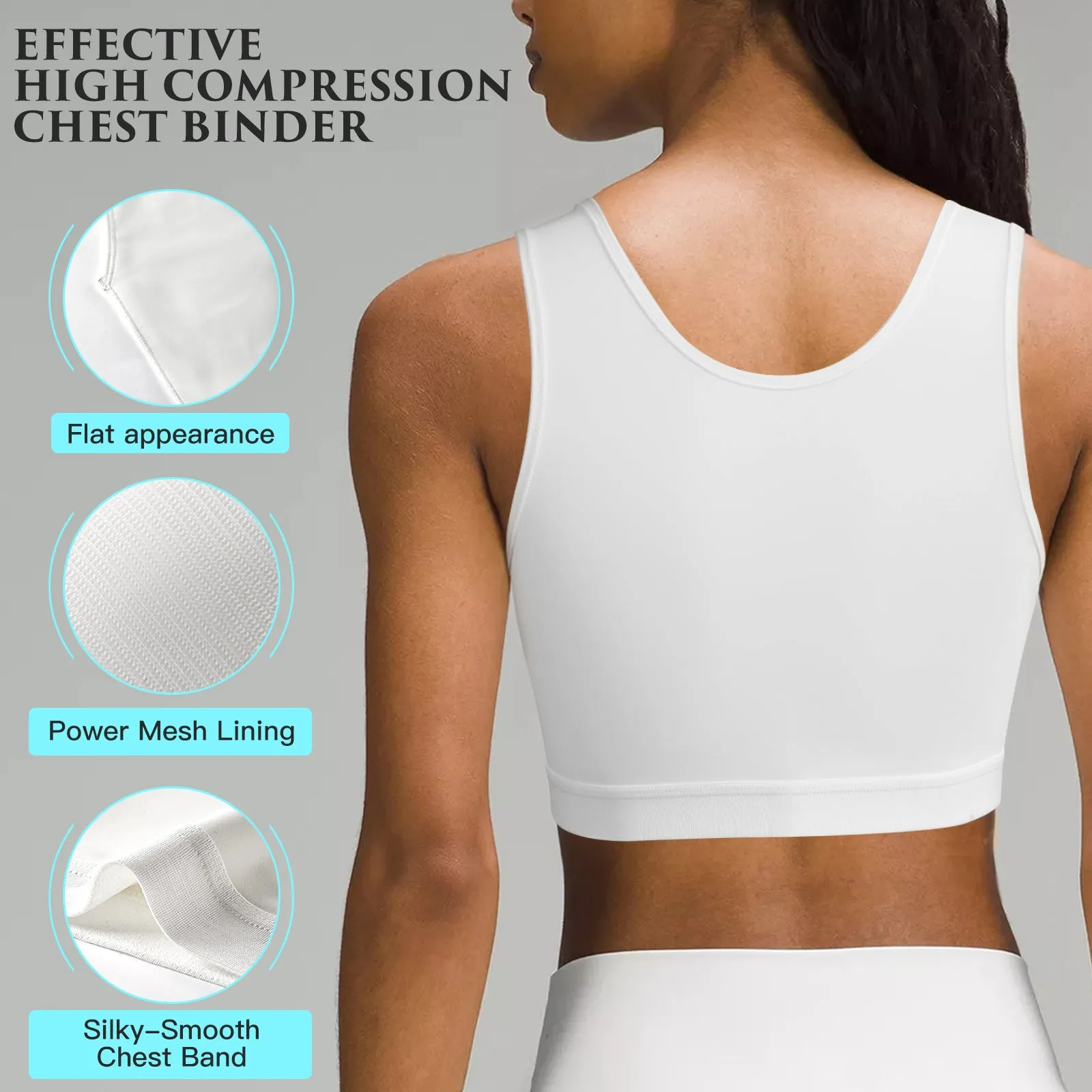 XUJI Transgender Chest Binder FTM Binder Trans Half Breast Binder Tank Top - XUJI Srore