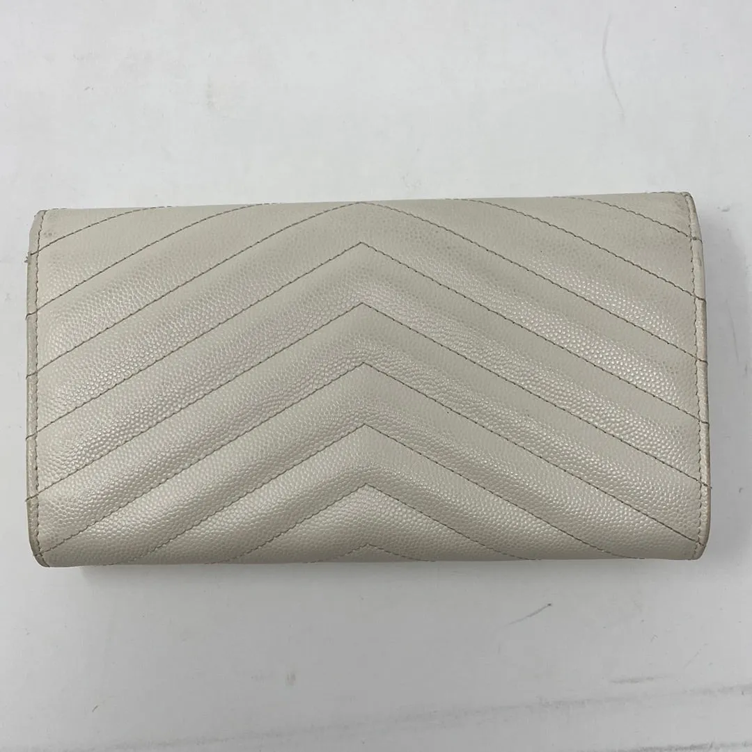 YSL Ivory Cassandre Large Flap Wallet