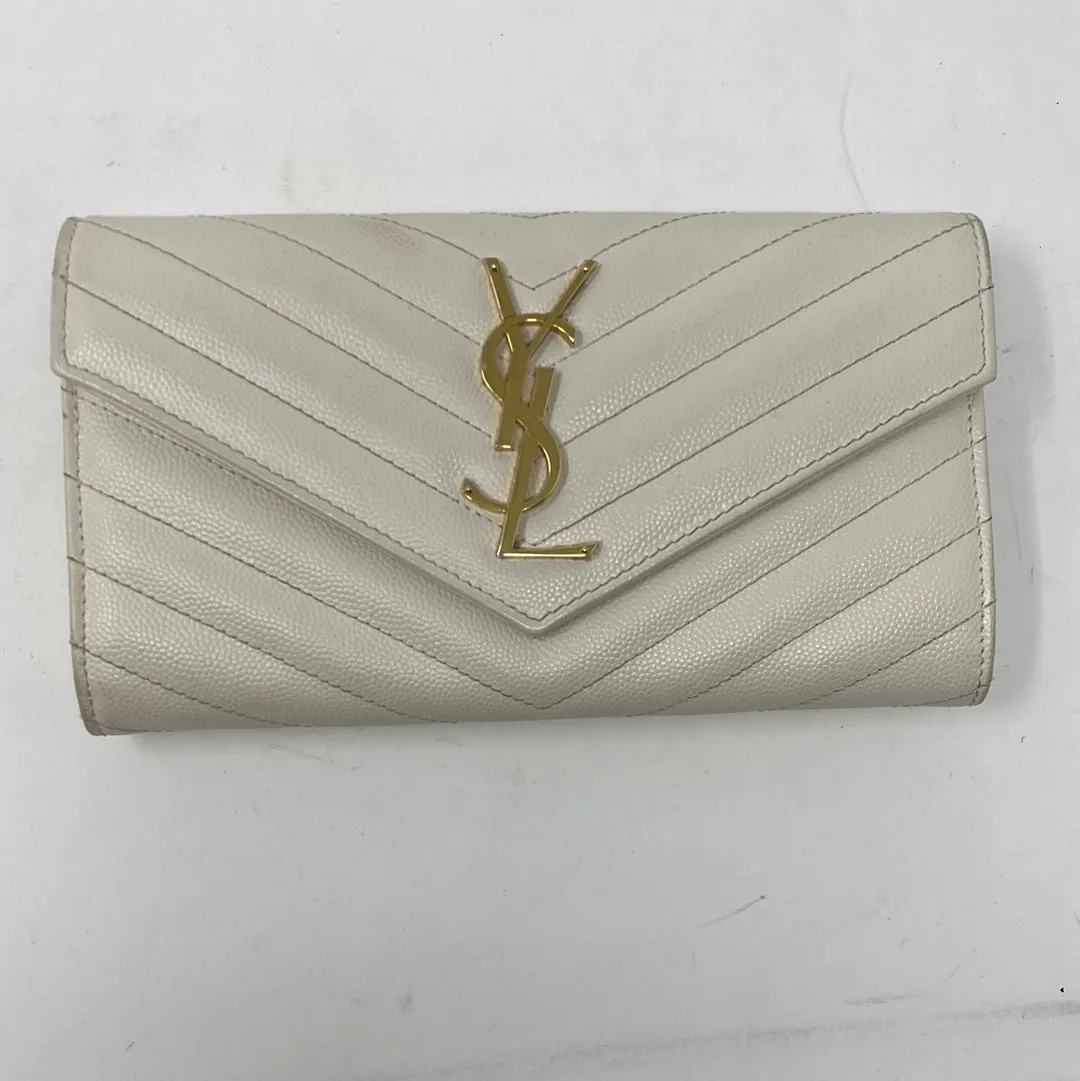 YSL Ivory Cassandre Large Flap Wallet