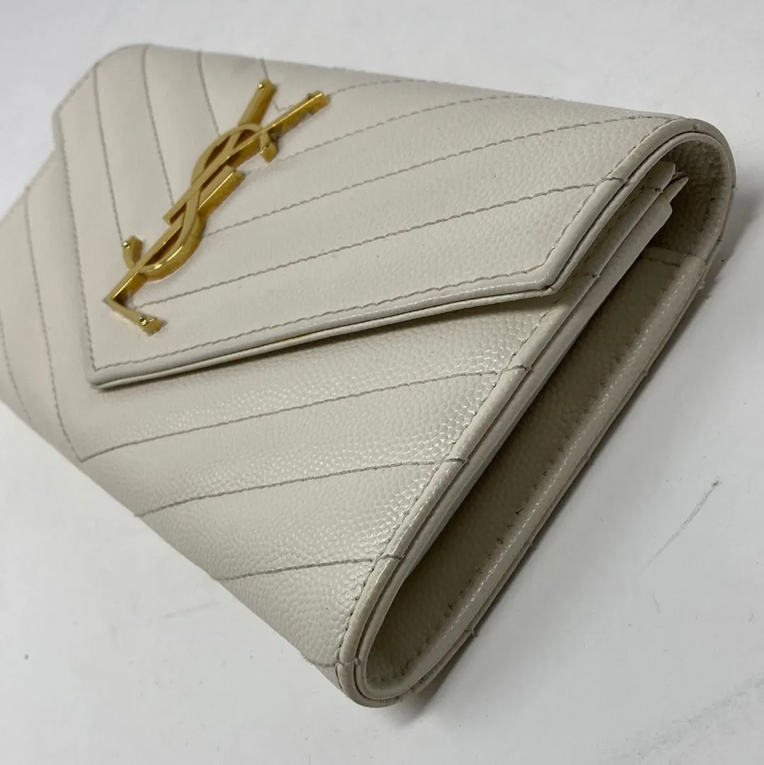 YSL Ivory Cassandre Large Flap Wallet