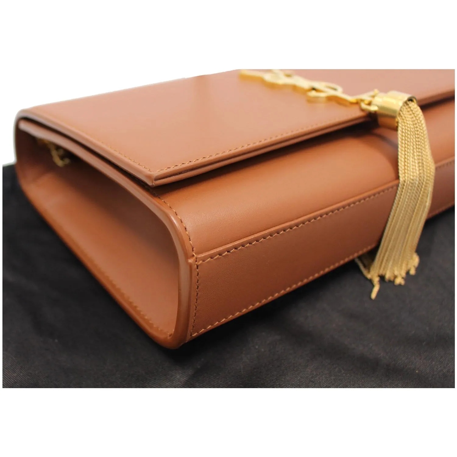 YVES SAINT LAURENT Kate Large Grain De Poudre Leather Shoulder Bag Brown