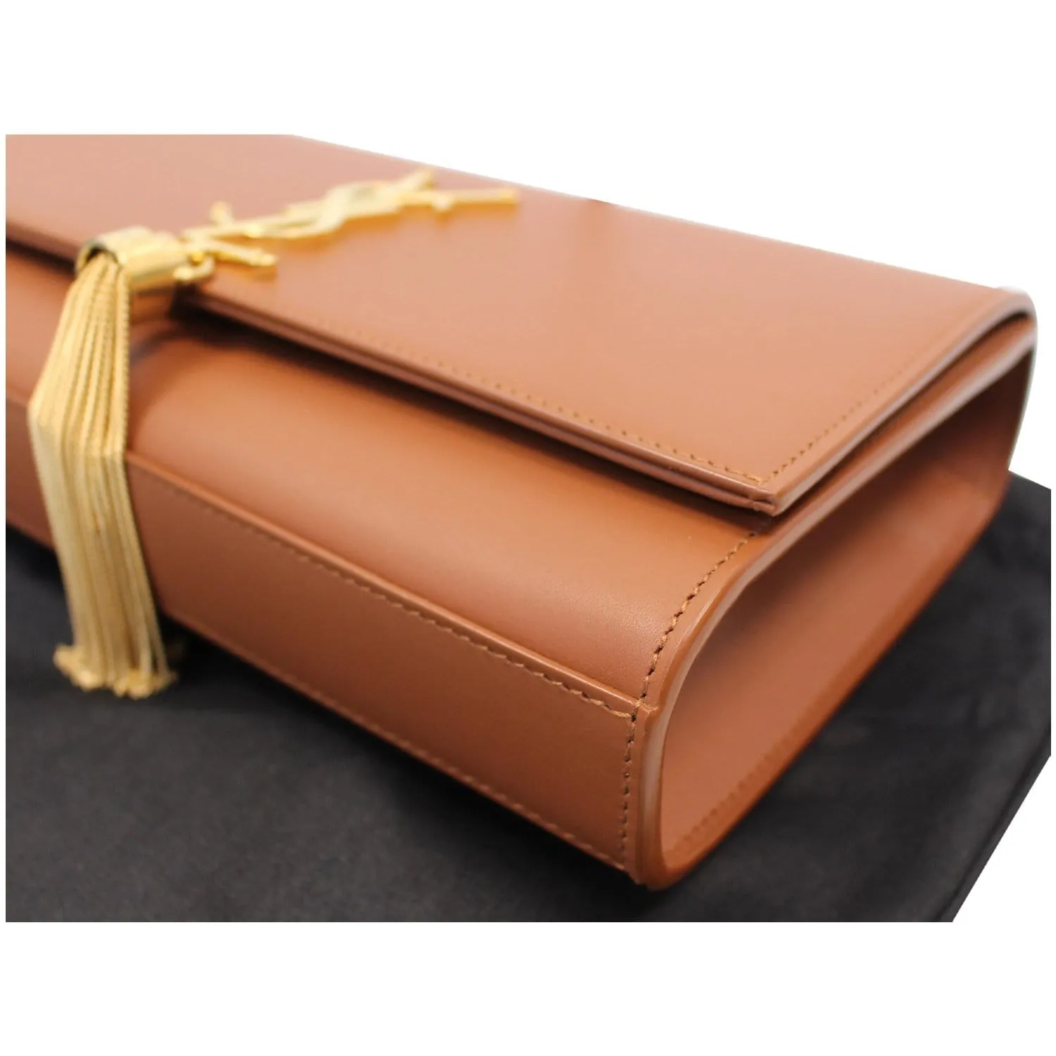 YVES SAINT LAURENT Kate Large Grain De Poudre Leather Shoulder Bag Brown