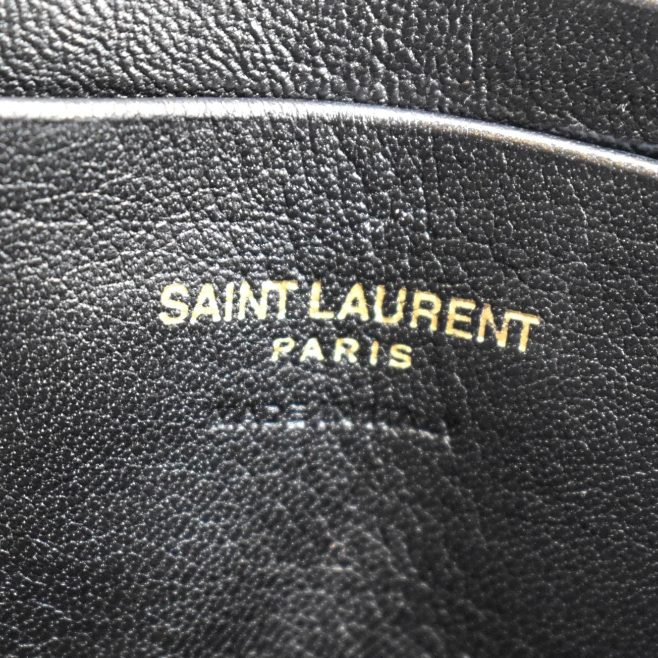 YVES SAINT LAURENT Lou Chevron Leather Camera Crossbody Bag Black