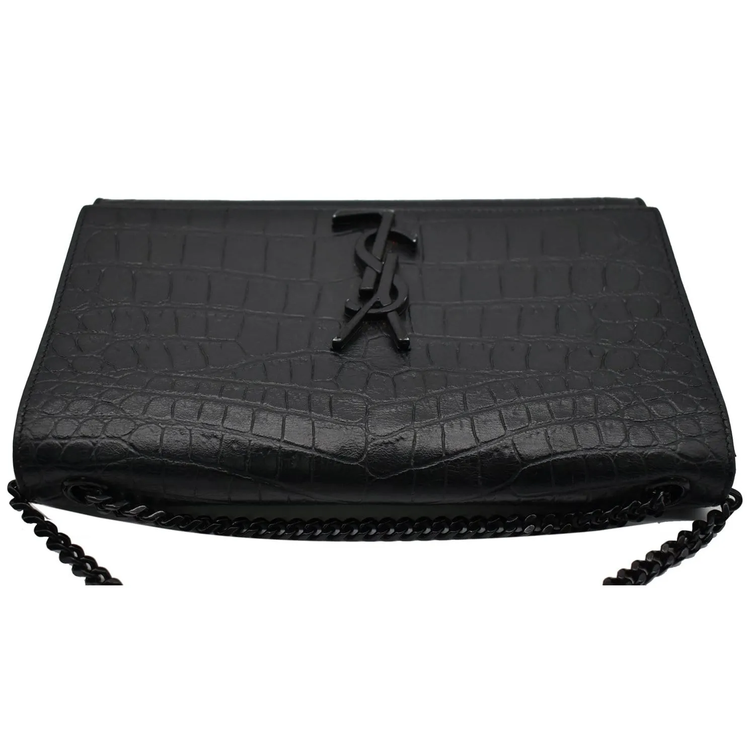 YVES SAINT LAURENT WOC Crocodile-Embossed Shoulder Bag Black  - Hot Deals