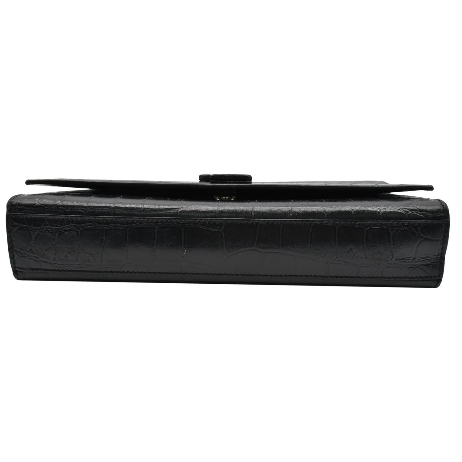 YVES SAINT LAURENT WOC Crocodile-Embossed Shoulder Bag Black  - Hot Deals
